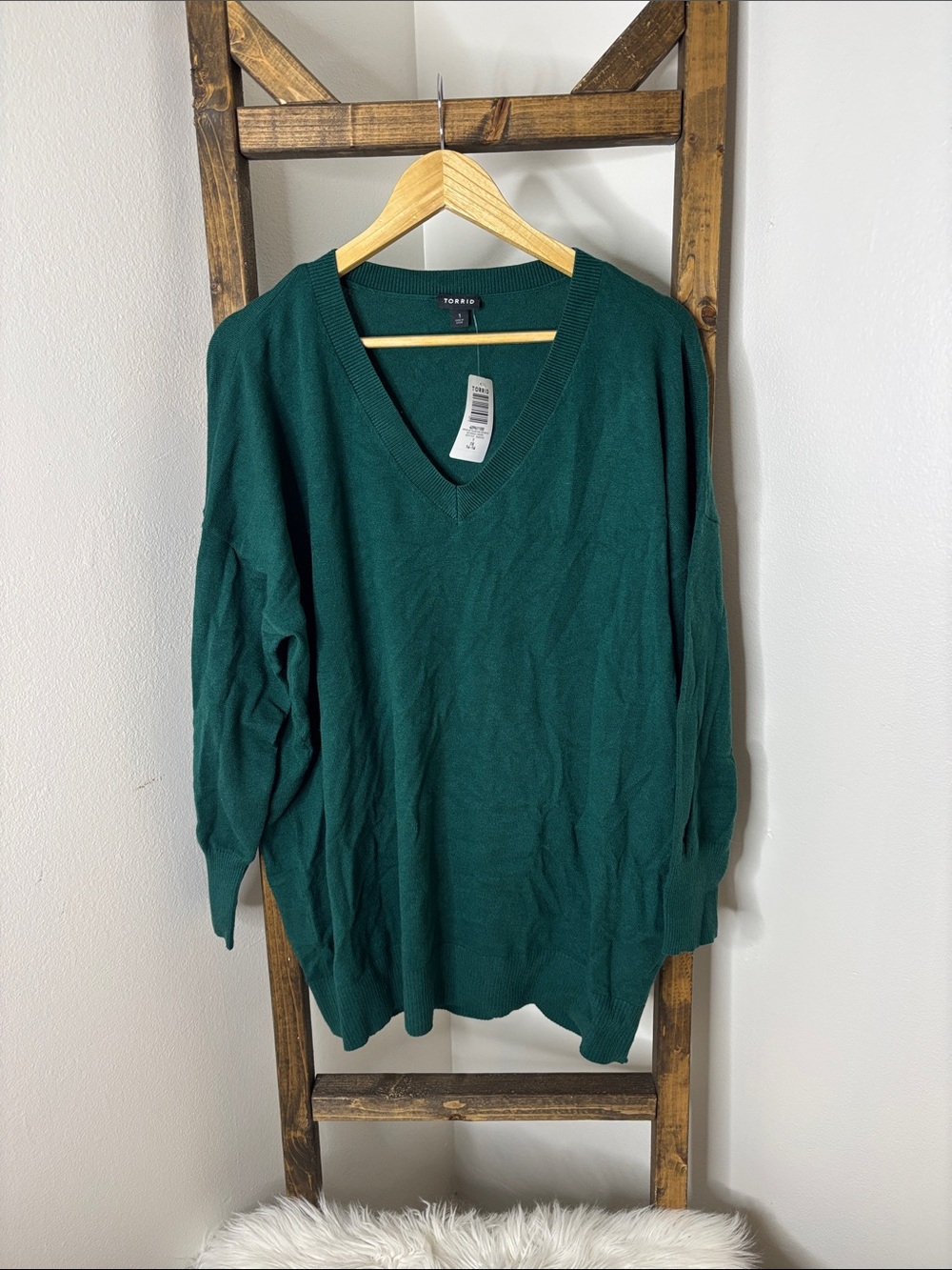 torrid Deep Green V-Neck Pullover Sweater Size 1X